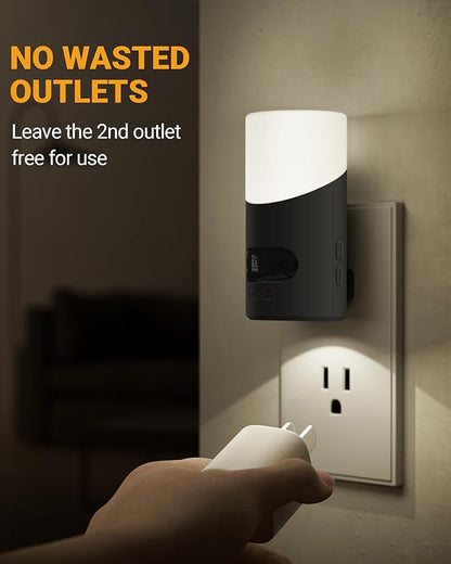 Lyridz Motion Sensor Night Light, LED Night Lights Plug into Wall, 1-150LM Dimmable Night Light Indoor for Hallway, Stairs, Bedroom, Garage, Bathroom, Toilet (Cool White, 2 Pack)