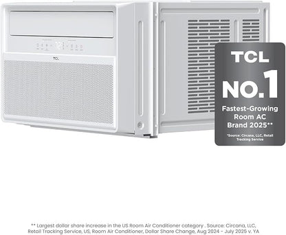 TCL 12000 BTU Q-Series Smart Inverter Window AC with Heat Pump for Up To 550 Sq. Ft., Energy Efficient Air Conditioner Heater Combo, 115V, Works with Remote Control, Smart Home Devices & TCL Home App