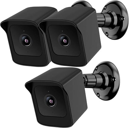 PEF Mount for All-New Wyze Cam V4 and V3, Weatherproof Protective Cover and 360 Degree Adjustable Wall Mount Solid Housing for Wyze V4 and V3 Outdoor Indoor Smart Home Camera System (Black, 3 Pack)