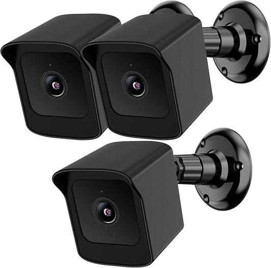 PEF Mount for All-New Wyze Cam V4 and V3, Weatherproof Protective Cover and 360 Degree Adjustable Wall Mount Solid Housing for Wyze V4 and V3 Outdoor Indoor Smart Home Camera System (Black, 3 Pack)