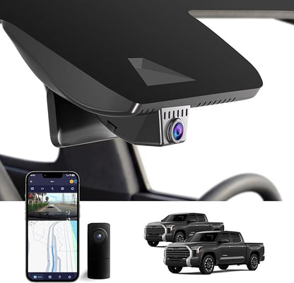 Dual Channel 4K & 1080P Dash Cam for 2022-2026 Toyota Tundra & Sequoia 2023-2026 Limited SR SR5 TRD Pro Limited Platinum (Gen3), OEM Style, Easy Install, Loop Recording, G-Sensor, 128GB Card