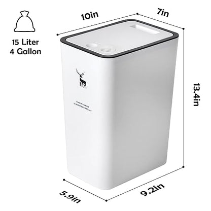 XPIY Trash Can with Lid, 3 Pack 4 Gallons/15 Liters Garbage Can