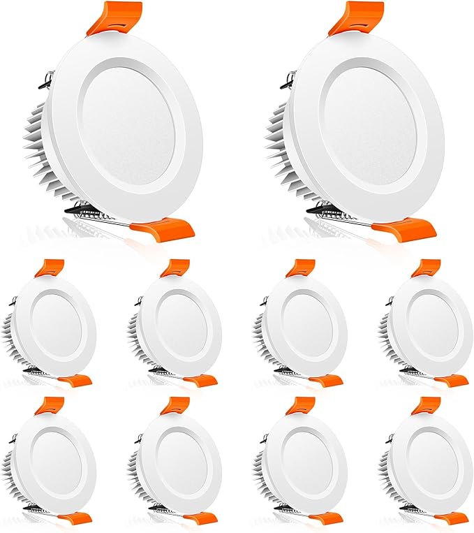 2 Inch LED Downlight, 3W Recessed Lighting Dimmable Ceiling Light Kit, 5000K Daylight White, CRI80 LED Can Lights with Driver(35W Halogen Equivalent), 10 Pack