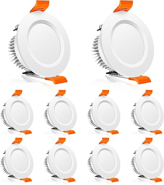 2 Inch LED Downlight, 3W Recessed Lighting Dimmable Ceiling Light Kit, 3000K Warm White, CRI80 LED Can Lights with Driver(35W Halogen Equivalent), 10 Pack