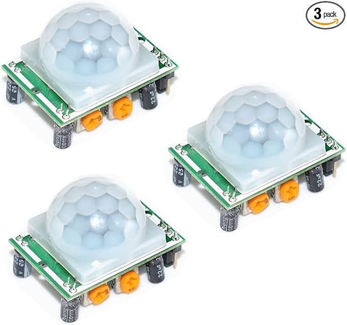 Oiyagai 3 Pack HC-SR501 PIR Motion Sensor Module, Human Body Infrared Detector for Arduino Raspberry Pi Smart Home Automation Projects