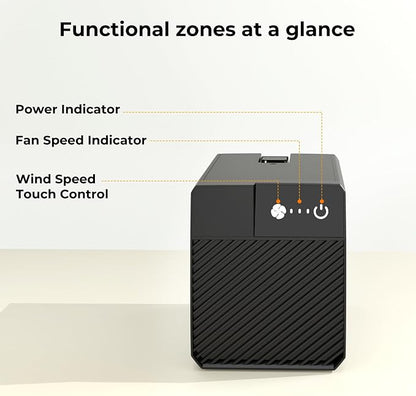 Air Purifier Designed for Woxcker Engraving Machine, Portable Smoke Extractor with Five-layer Filtration with Three-Speed Wind Control and Smart Usage Monitoring