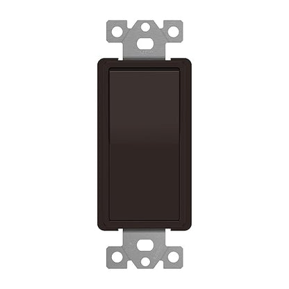 ENERLITES 4-Way Decorator Paddle Rocker Light Switch, Gloss Finish, Clamp Down Wiring, Grounding Screw, Residential Grade, 15A 120V/277V, UL Listed, 94150-BR, Brown