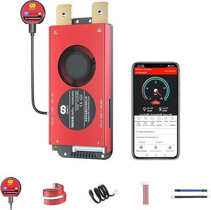 DALY Smart BMS 4S-16S 40A-500A with WiFi Module and CAN 485 Communication Protection Board for LifePO4 Lithium Battery Pack (Smart BMS 16S 48V，200A)