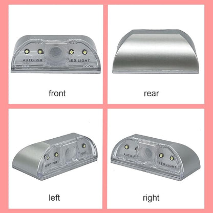 Home Keyhole Infrared PIR Wireless Auto Sensor Motion Detector LED Light lamp for Kitchen Hallway Stairway Silver