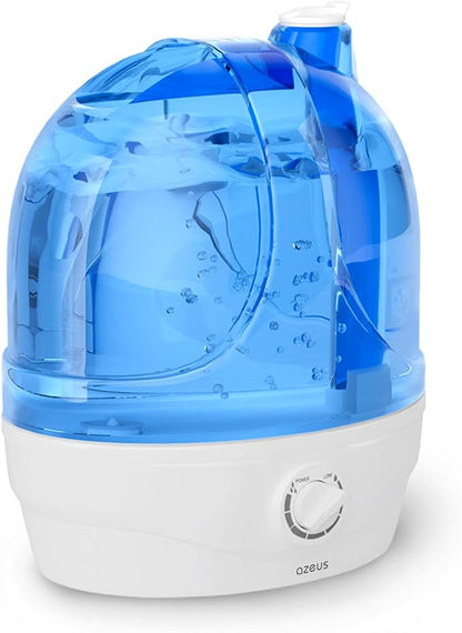 Azeus 2.8L Large Capacity Ultrasonic Cool Mist Humidifier - Powerful Moisture Control for Comfortable Spaces, Lasts up to 30 Hours, Auto Shut-Off (BPA-Free)
