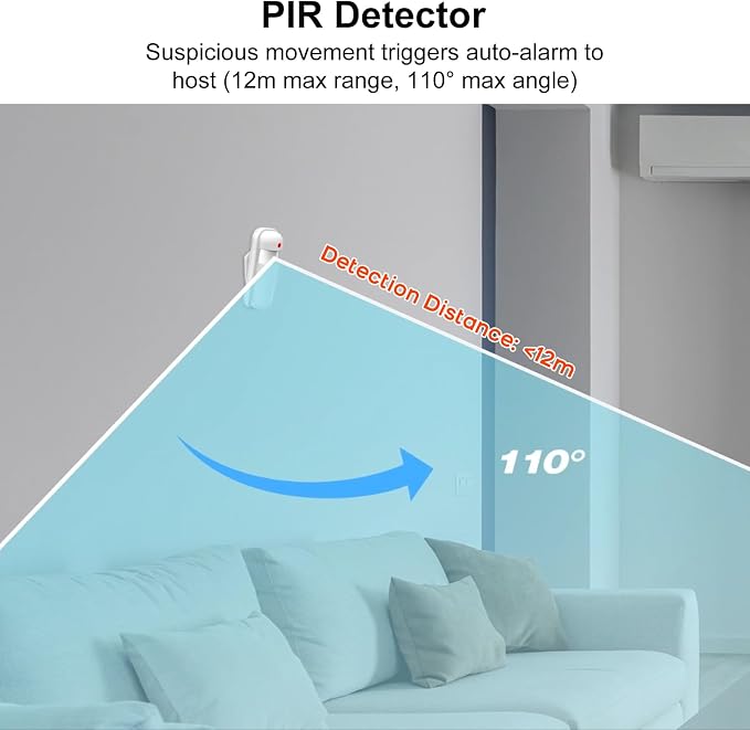 Wireless Home Security System,21Pcs DIY Kit with Motion Sensors,SOS Button,Remote,Door/Window Sensors,APP Insta Alert Compatible with Alexa,for Smart Life or Tuya APP,NO Monthly Fees