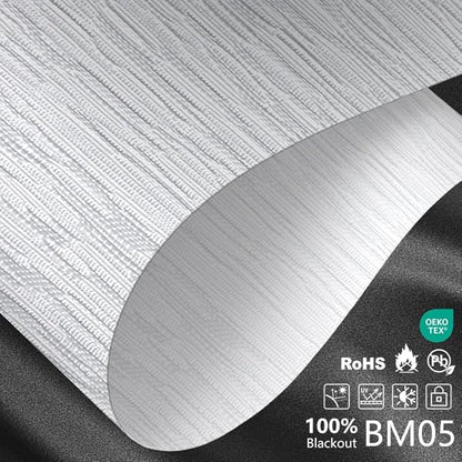 Motorized Blackout Roller Shades with Remote – Smart Blinds for Bedroom, Alexa Google Home Siri, Matter Compatible, Custom Electric Window Shades, Cordless Rechargeable