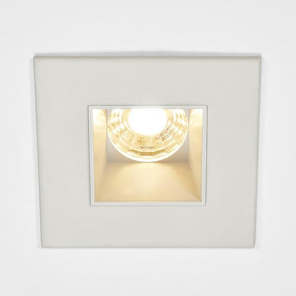 Maxxima 2 in. Ultra-Thin Recessed Anti-Glare LED Downlight - Canless IC Rated, 500 Lumens, 5 Color Temperature Selectable 2700K/3000K/3500K/4000K/5000K, Dimmable Square Stone Gray Trim, 90 CRI
