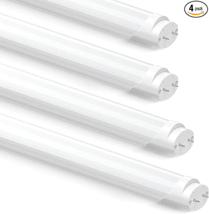 CYLYT Fluorescent Light Bulbs 48 inch, T8 LED Bulb 4 Foot Type A+B Replacement for F32T8 or F40T12 Tube, 26W 3400LM 3000K Warm White, Double or Single End Powered, 4-Pack