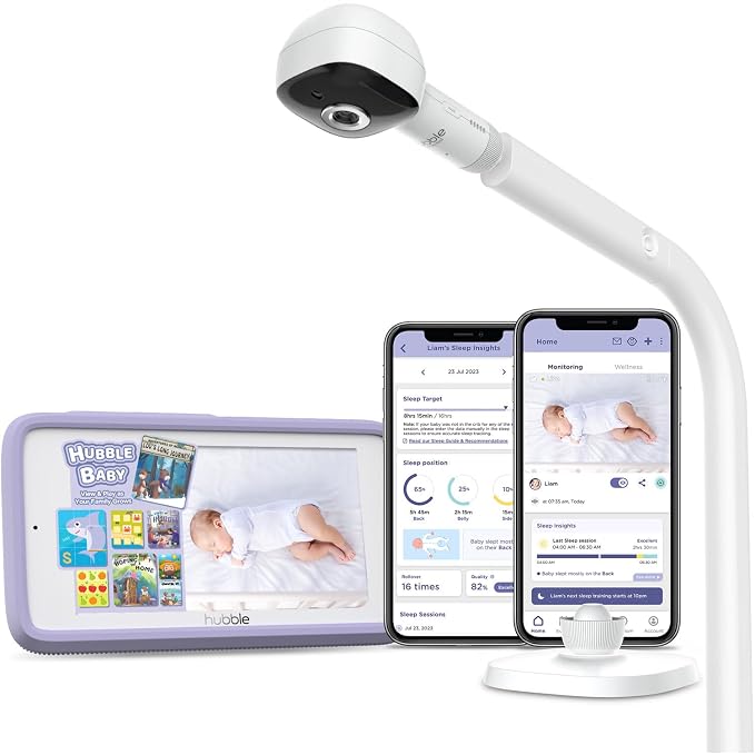 HUBBLE CONNECTED SkyVision AI Pro Baby Monitor Camera, HD 5" Home Display