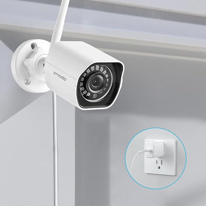Zmodo Outdoor Security Camera Wireless (2 Pack), 1080p Full HD Home Security Camera System, Works with Alexa and Google Assistant, Silver (ZM-W0002-2)