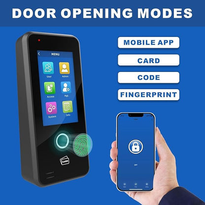 UHPPOTE Fingerprint Door Access Control Keypad Terminal Biometrics Access Controller w/ 4.3-inch Touch Screen Support Tuya App WiFi