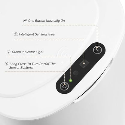 FRESHLIX Automatic Motion Sensor Bathroom Trash Can with Lid, 5 Gallon Touchless Trash Bin, Smart Electric Narrow Waterproof Garbage Bin for Toilet, Office, Rv, Bedroom, Living Room