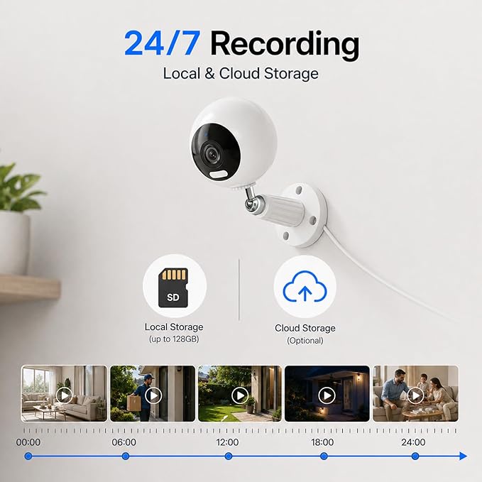 Cameras for Home Security Indoor, 3MP Indoor Security Camera, Motion Detection, Color Night Vision, 5G/2.4G WiFi, 2-Way Audio, Plug-in, SD/Cloud Storage, Baby Monitor, Pet Camera