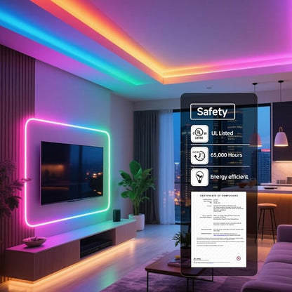 BTF-LIGHTING 32.8FT WS2811 Smart IC RGB DC24V FCOB COB LED Strip Light | UL Listed 630LEDs/m High Density Color Chasing Light 10mm Width for Home Party DIY Lighting(No Adapter or Controller)