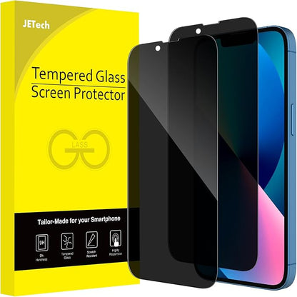 JETech Privacy Full Coverage Screen Protector for iPhone 13 mini 5.4-Inch, Anti-Spy Tempered Glass Film, Edge to Edge Protection Case-Friendly, 2-Pack