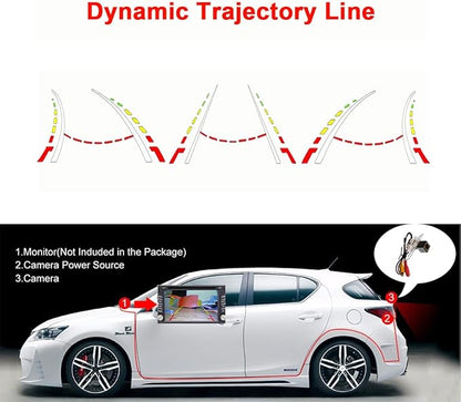 Vlicevrn HD Fisheye Vehicle Car Rear View Camera Night Vision Backup Parking Camera for Toyota 4Runner N210 MK4 / Hilux Surf N210 / SW4 N210 MK4 / Fortuner/Innova (Golden Full Dynamic)