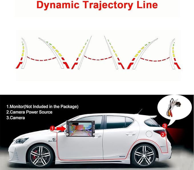 Vlicevrn HD Fisheye Vehicle Car Rear View Camera Night Vision Backup Parking Camera for Toyota 4Runner N210 MK4 / Hilux Surf N210 / SW4 N210 MK4 / Fortuner/Innova (Golden Fisheye Dynamic)