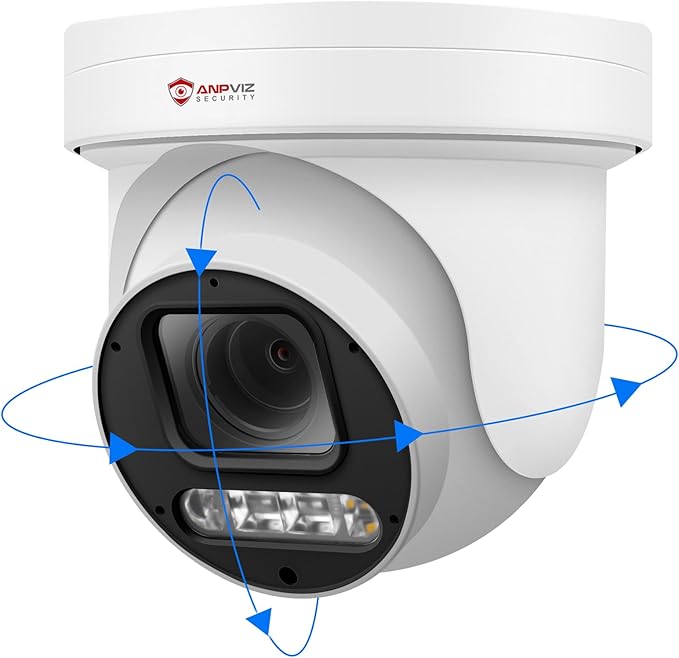 Anpviz 6MP PoE PTZ Camera Outdoor, 5X Optical Zoom 2.7~13.5mm Lens, Pan Tilt Zoom IP Security Camera Human Vehicle Detection, Spotlight&Sound Alarm, SD Card Slot, NDAA, PTZIP30A60WD-SA-5X (U Series)