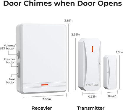 Door Chimes When Door Opens with 800 FT Range 40 Chimes & 5 Volumes