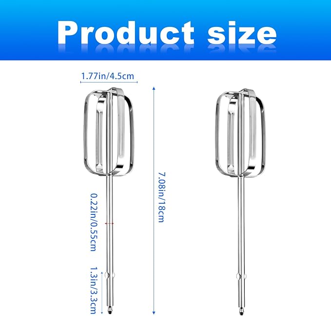 2pcs Hand Mixer Beaters Attachments Compatible with MX600B MX3200B MX1500W | Hand Mixer Beaters Attachments Compatible with MX Series Electric Hand Mixers for Cooking and Baking