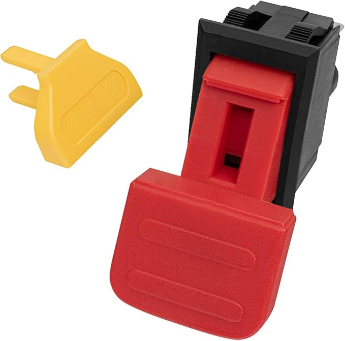 POWERTEC 72103 Safety Paddle Switch and 2pc Deluxe Push Sticks, Dual Voltage 120/ 230V Smart Switch Fits Table Saw, Router Table, Drill Press, Bench Saw, Band Saw, Dust Collectors
