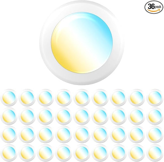 Sunco 36 Pack LED Disc Lights Ceiling 6 Inch, Flush Mount Disk Light, Recessed Can Lighting, 1050 LM, 15W (75W Equivalent), Selectable CCT 3000K/4000K/5000K/6000K/6500K, Dimmable, Damp Rated ETL