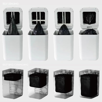 Airdeer Refill Bag Ring 3 Gallon, Trash can bags, 8m continuous garbage bag, Designed for Airdeer Self-sealing Smart Trash Can(Model C3, Pack of 6)【Not compatible with A1/L2 trash can】