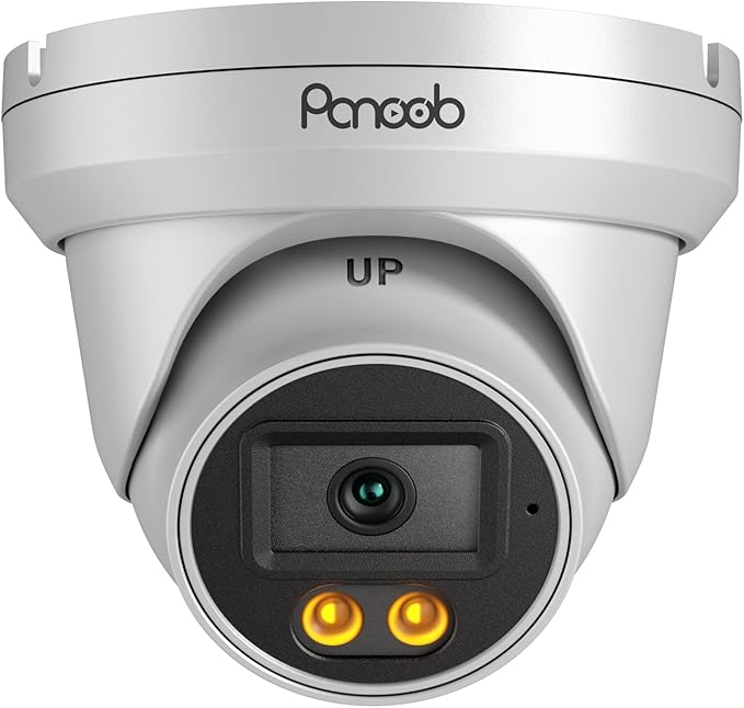 4K PoE IP Dome Camera Outdoor, 8MP Wired Turret Camera, AI Human Vehicle Detection, Built-in Mic, IP67 2.8mm Lens, 100ft Smart Dual Lights Full Color Night Vision, PD93BA1-8MD