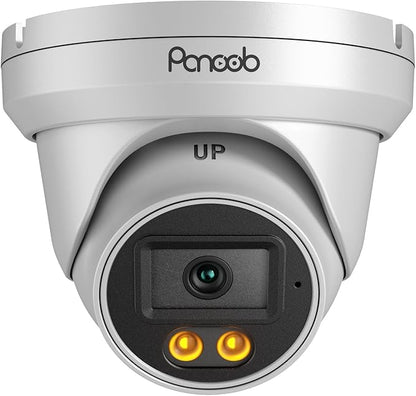 4K PoE IP Dome Camera Outdoor, 8MP Wired Turret Camera, AI Human Vehicle Detection, Built-in Mic, IP67 2.8mm Lens, 100ft Smart Dual Lights Full Color Night Vision, PD93BA1-8MD