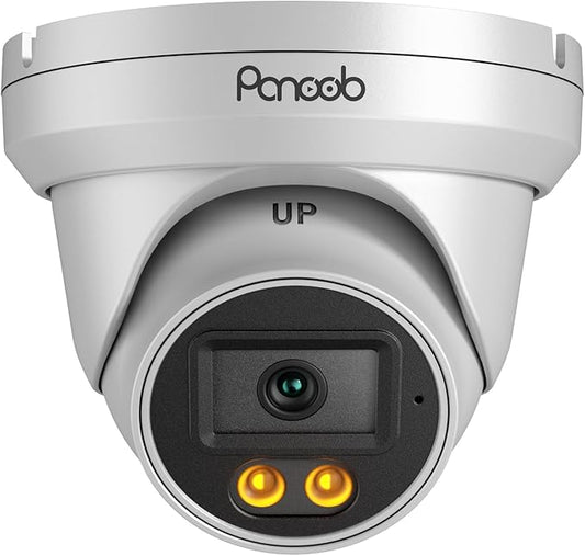 4K PoE IP Dome Camera Outdoor, 8MP Wired Turret Camera, AI Human Vehicle Detection, Built-in Mic, IP67 2.8mm Lens, 100ft Smart Dual Lights Full Color Night Vision, PD93BA1-8MD