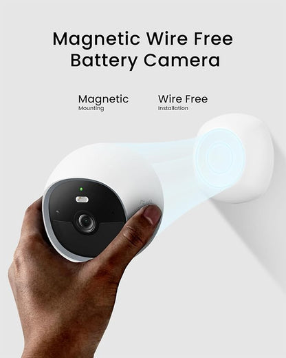 youkey Wireless Security Camera Outdoor, No Monthly Fee, Battery Powered, 2.5K QHD WiFi 6, Magnetic Mount, AI Human & Pet Detection, 8GB Local Storage, Color Night Vision