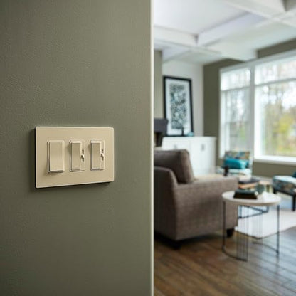 Legrand radiant TM874ICC6 15 Amp Rocker Wall Switch, 4-Way Decorator Light Switches, Ivory (1 Count)