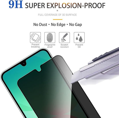 2 Pack Privacy Screen Protector for Samsung Galaxy A26 5G[Anti-Spy Tempered Glass], Ultra HD, Anti-Scratch, Bubble-Free, Easy Install 9H Protective Glass for Galaxy A26