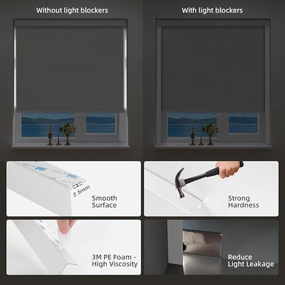 ZSTARR Motorized Smart Blind for Window with Remote Control, Automatic Blackout Roller Shade Customizable Size,with Valance Child Safety Rechargeable Battery Blinds (Milky White)
