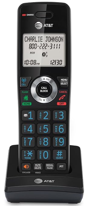 AT&T DLP70090 Expansion Cordless Handset ONLY – Compatible ONLY with DLP73290, DLP73390, DLP73490, DLP73590 Base Systems – Long Range DECT 6.0, Bluetooth Connect to Cell, Intercom, Speakerphone