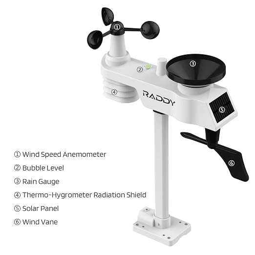 Raddy WF-100C Lite Wireless Weather Station, Indoor Outdoor