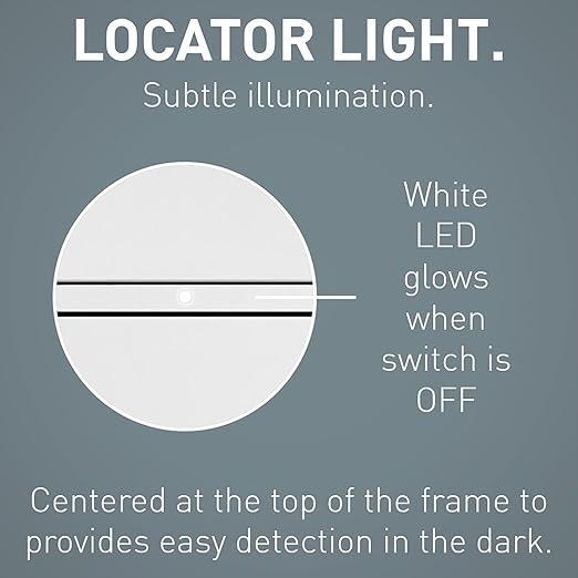 Legrand Radiant 450W Preset Decorator Rocker LED Dimmer Light Switch, with Locator & Screwless Wall Plate, For Dimmable LED and CFL Bulbs, RH453PWPW, Single Pole/3-Way, White, 1 Count