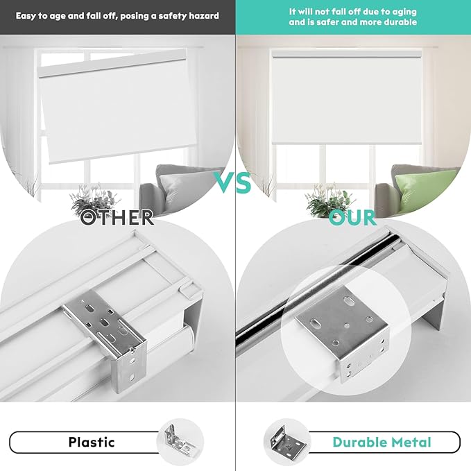 Motorized Blinds with Remote, Blackout Smart Automatic Electric Blinds for Windows Compatible with Alexa Homekit, Cordless Indoor Motorized Roller Shades with Custom Size（Moonbeam Lace）