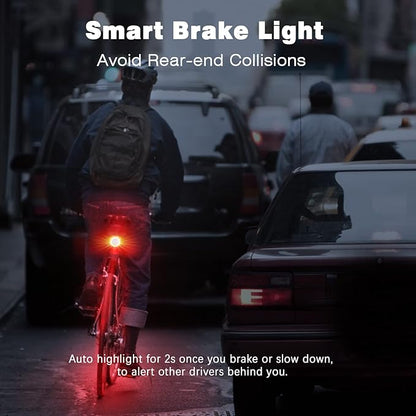 WSDCAM Smart Bike Tail Light Alarm Bike Brake Light Auto ON/Off Anti Theft Bike Alarm with Remote Waterproof Bicycle Alarm Rear Bike Light Bicycle Tail Light LED Rechargeable