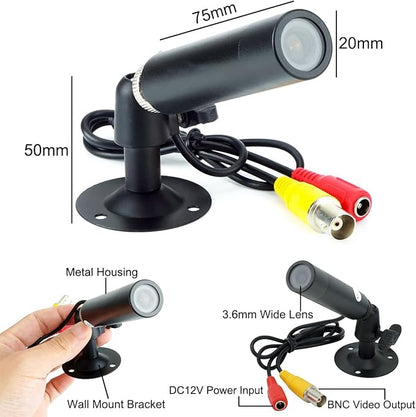 Vanxse® CCTV 1/3 CCD 1000TVL HD 3.6mm Mini Bullet Security Camera Indoor Surveillance Camera with Bracket