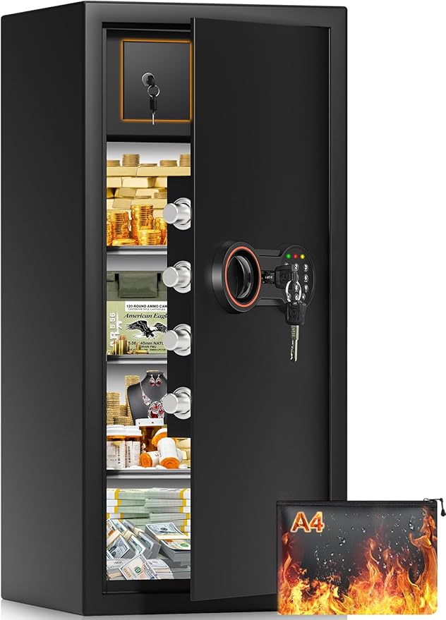 BUKUMO 8.0 Cuft Slim Home Safe with Inner Lock Box, 31.5"H Closet-Friendly