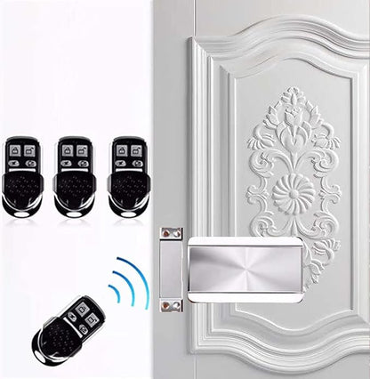 Electronic Deadbolt Door Lock, High Quality Anti-Theft Remote Deadbolt Door Lock Zinc Alloy Remote Lock for Door with 4 Remote Control for Home Office - Remotes Unlocking