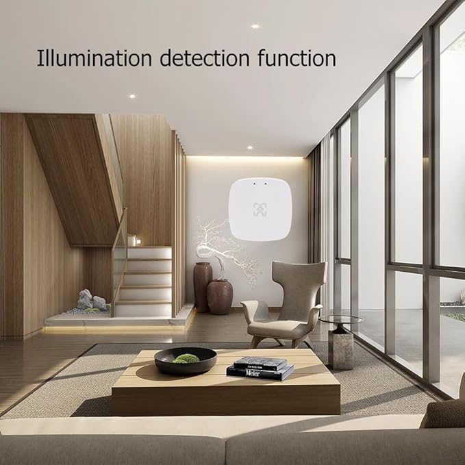 Presence Sensor, WenzhiIoT Smart Motion Sensor WiFi 24 GHz Radar MmWave Presence Sensor Movement Body Motion Detection with Luminance/Distance Tuya Smart Life Home