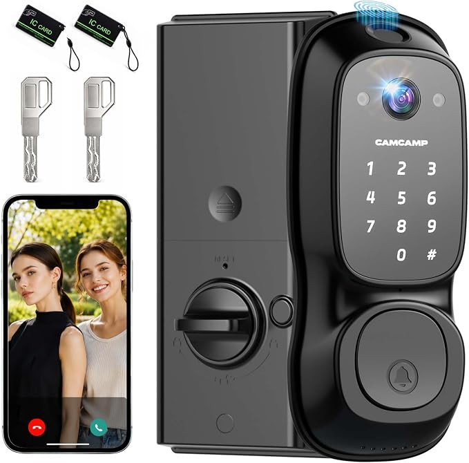Video Smart Lock with Camera, 3-in-1 Smart Deadbolt for Front Door